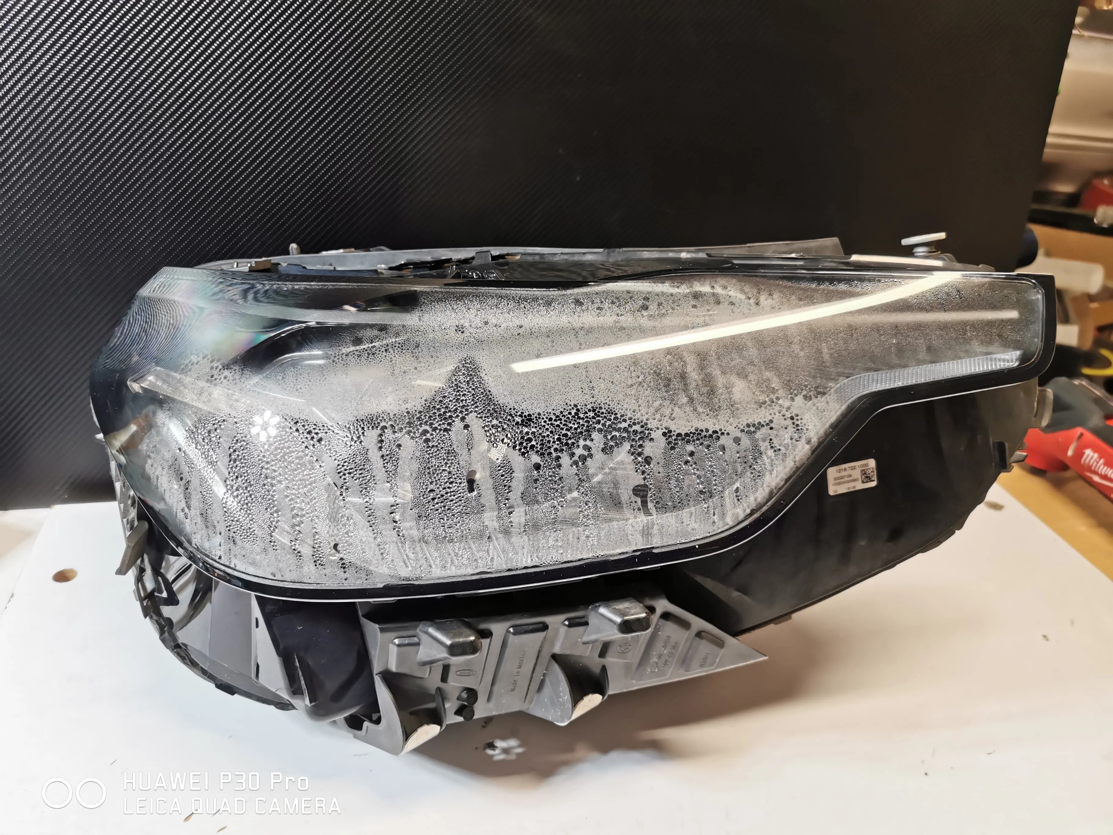 Headlight Condensation Repair before result